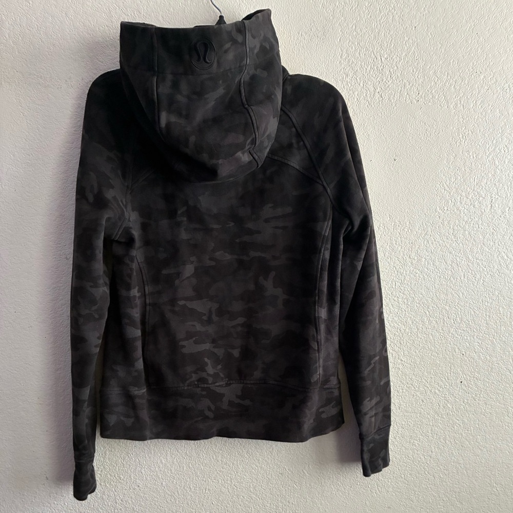 Lululemon Women's Scuba Hoodie Light Cotton Fleece Incognito Camo Gray 12 - Picture 7 of 13